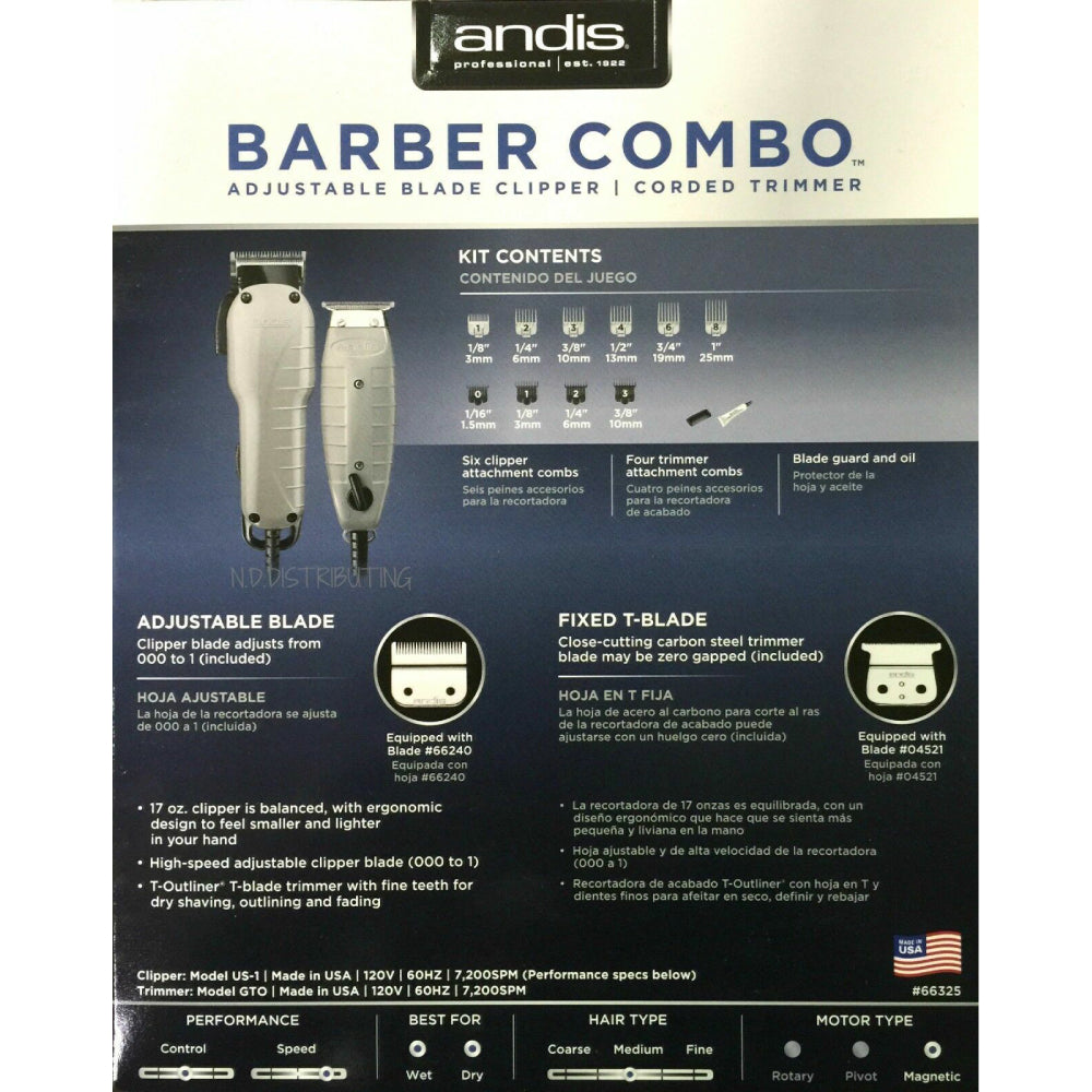 Andis Barber Clipper & Trimmer (Combo)-Clipper Vault