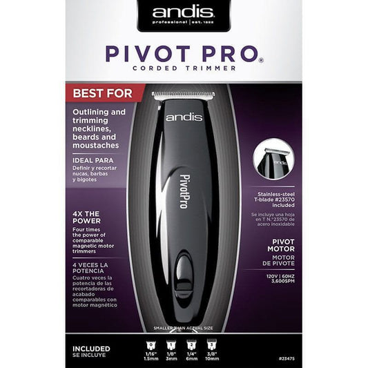 Andis PivotPro T-Blade Outlining Beard / Hair Trimmer (Black)-Clipper Vault