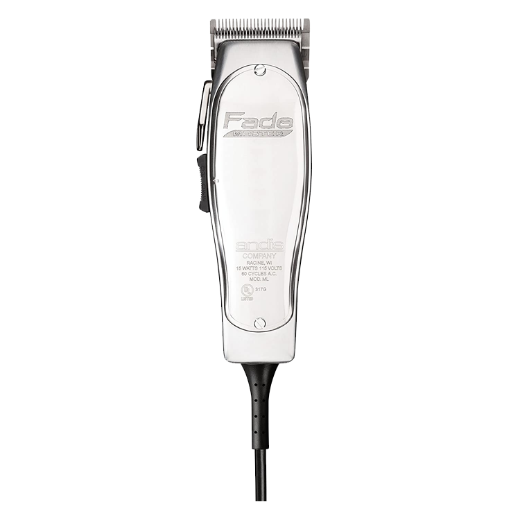 Andis Professional Fade Master Hair Clipper with Adjustable Fade Blade, Silver, Chrome (01690)-Clipper Vault