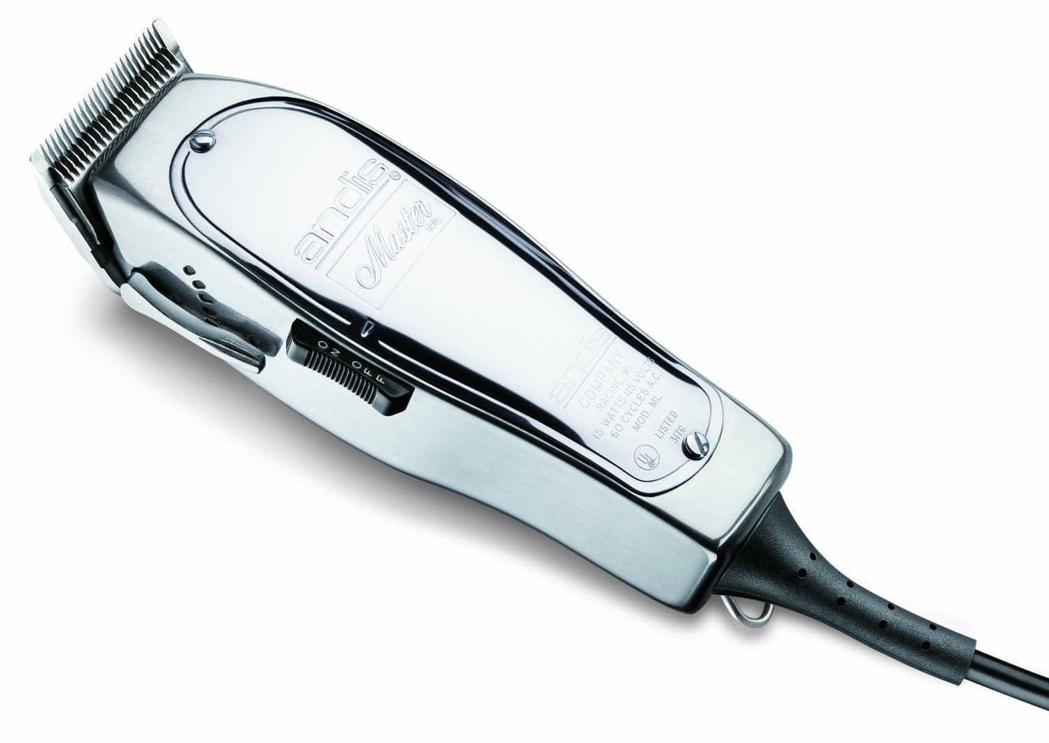 Andis Professional Master Adjustable Blade Hair Clipper, Silver, Chrome (01557)-Clipper Vault