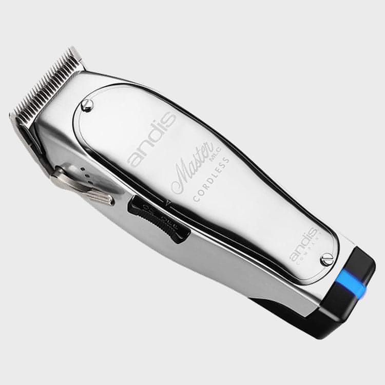 Andis Professional Master Cordless Lithium Ion Adjustable Blade Hair Clipper, Silver (12470)-Clipper Vault