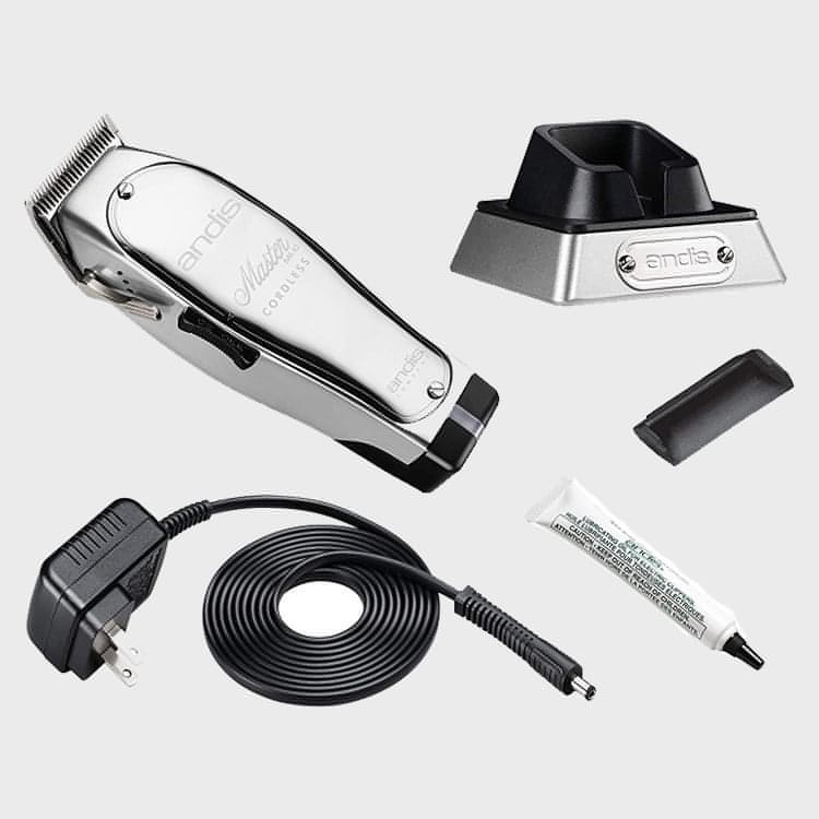 Andis Professional Master Cordless Lithium Ion Adjustable Blade Hair Clipper, Silver (12470)-Clipper Vault