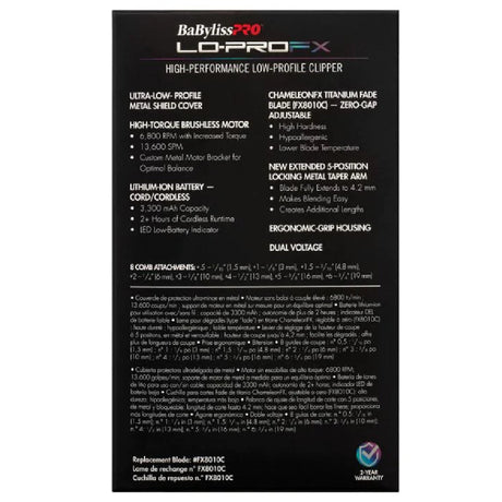 Babyliss Pro Lo-ProFX Clipper and Trimmer - Iridescent (Combo)-Clipper Vault