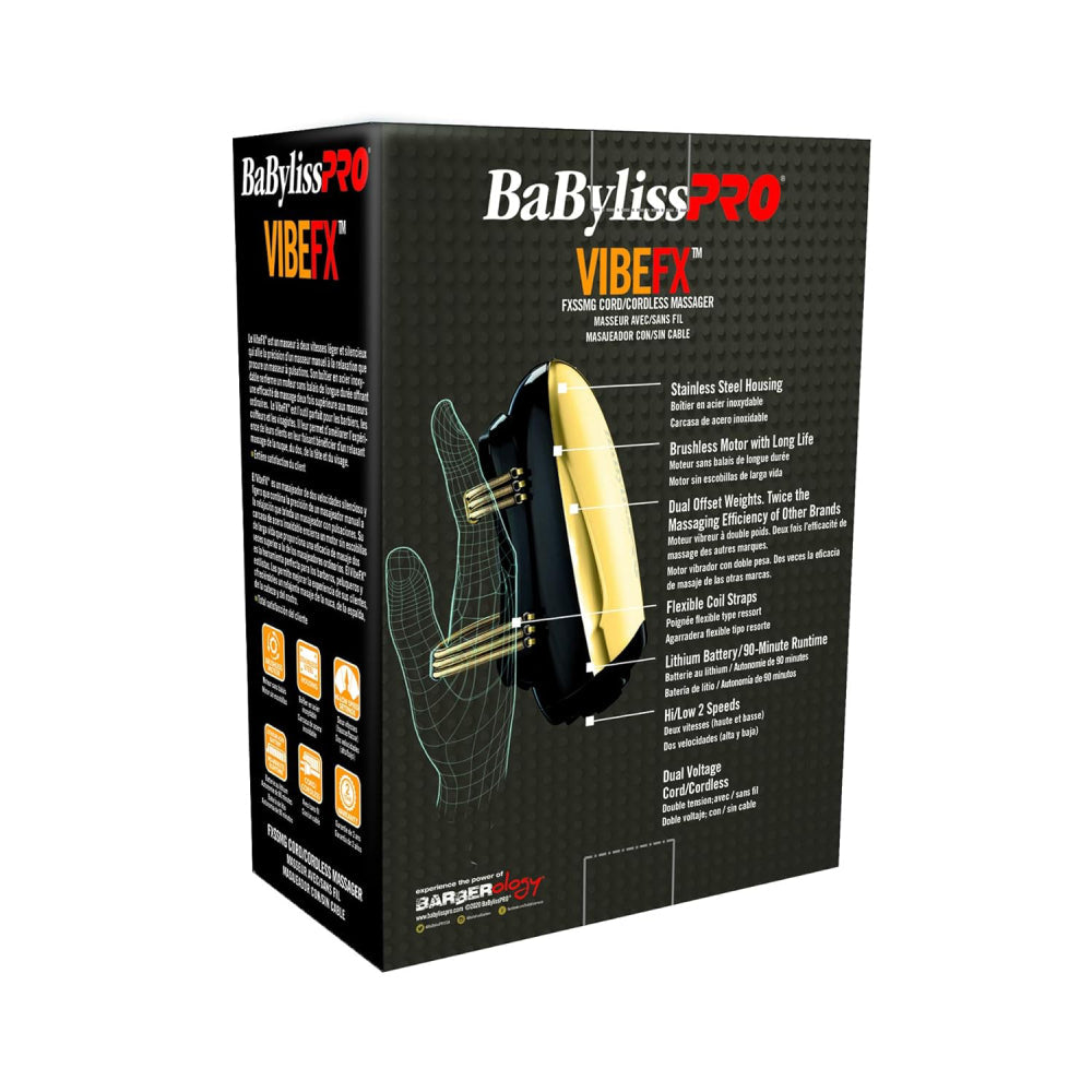 Babyliss Pro VibeFX Gold Cord/Cordless Massager #FXSSMG-Clipper Vault