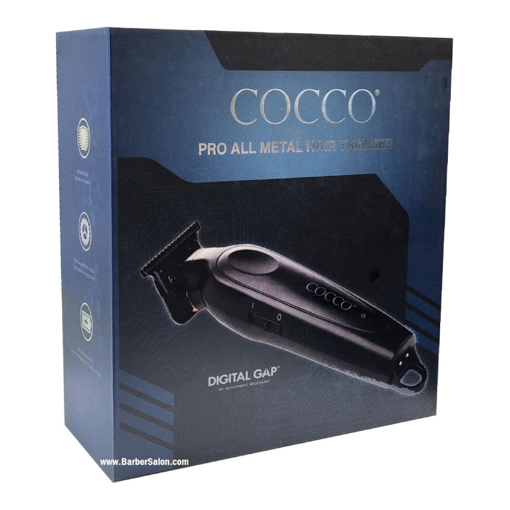 Cocco Pro All Metal Hair Clipper & Trimmer Combo - Black (Dual Voltage)-Clipper Vault