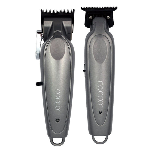 Cocco Pro All Metal Hair Clipper & Trimmer Combo - Gray (Dual Voltage)-Clipper Vault