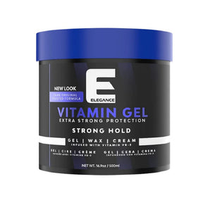 Elegance Pro-VB5 Hair Styling Gel Strong Hold (Vitamin) 16.9oz 500ml-Clipper Vault
