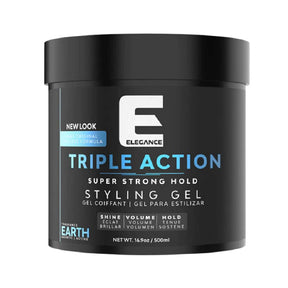 Elegance Triple Action Hair Gel Earth (Strong Hold) 16.9oz 500ml-Clipper Vault