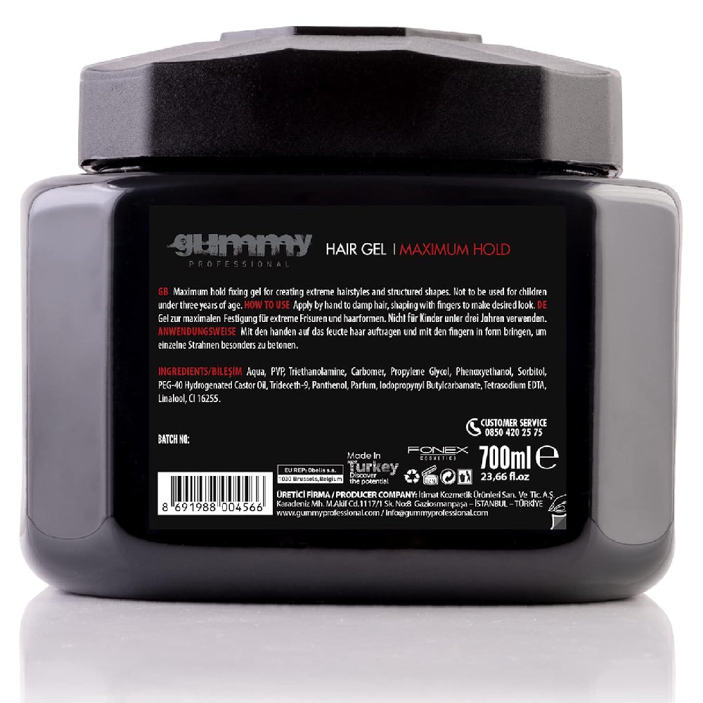 Gummy Hair Gel Maximum Hold (700ml)-Clipper Vault