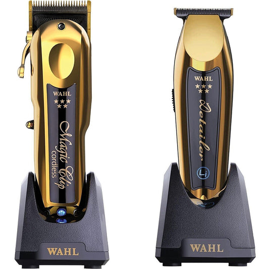 Wahl Magic Clipper Gold & Wahl Detailer Li Gold (Combo)-Clipper Vault