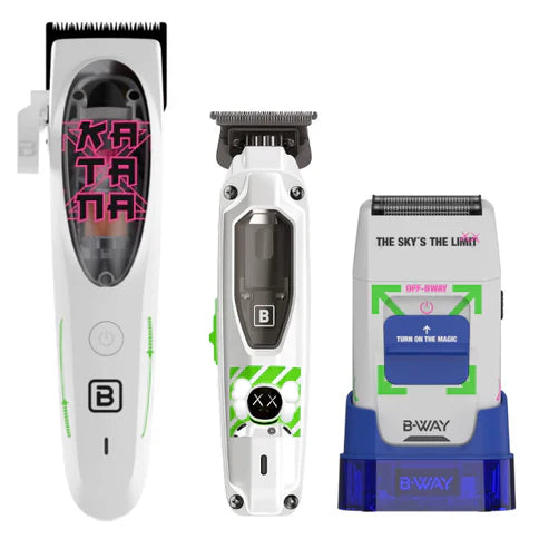 B-Way Katana Clipper, T-Pro Trimmer, Off-Shaver - 3 in 1 Set